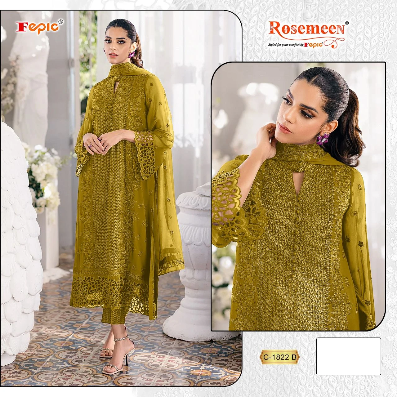 Fepic C 1822 Abc Georgette Wholesale Pakistani Salwar Suit Catalog — Wholesale Pakistani Suits, MPA wholesale from Surat - Gallery Image 6